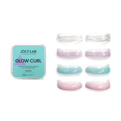 Набір багаторазових валиків для ламінування вій Glow Curl Joly:Lab, 4 пари