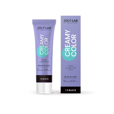 Краска для бровей и ресниц черная Creamy Color Joly:Lab 15 мл