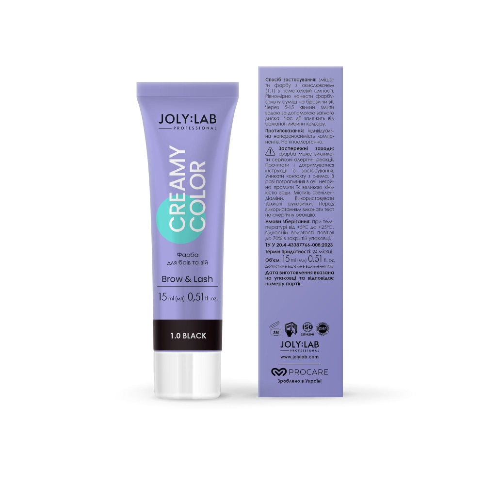 Краска для бровей и ресниц черная Creamy Color Joly:Lab 15 мл - фото 5